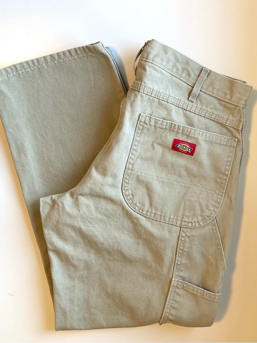 Dickies Duck Canvas Carpenter Pants - Khaki Canvas Workwear - Size 33 | 30